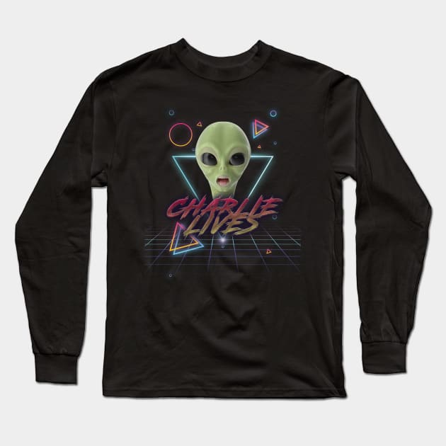 Charlie Lives  Alien Long Sleeve T-Shirt by Cruella Entertainment